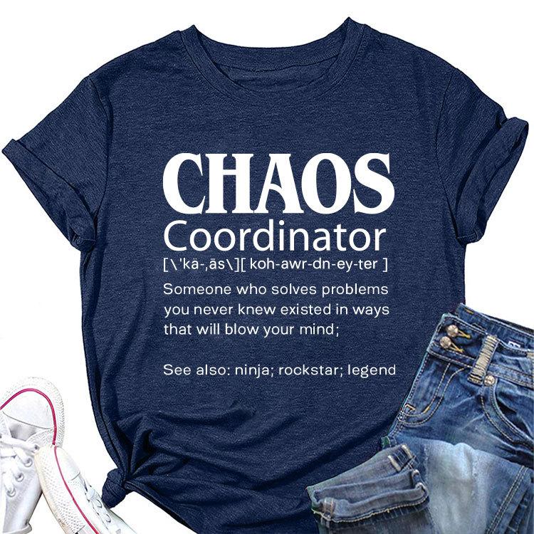 Summer New Casual Shortsleeved T Shirt Chaos Coordinator Printed Loose Crew Neck Top All Match Womens Fashion Pullover