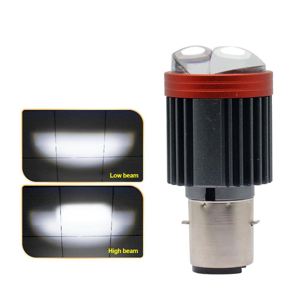 

BA20D мотоциклетный светодиодный двухлинзовый проектор фара скутера мотоцикла двухлинзовая лампочка DRL дальний/ближний свет для электровелосипеда ATV White