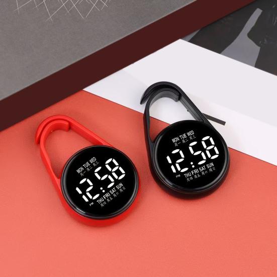 Examination Keychain Digital Watch Pocket LED Touch Watch Portable Clip-On Watch for Belt Backpack Students School Exams