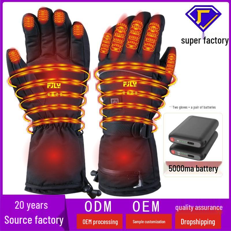 

Умные водонепроницаемые лыжные и мотоциклетные перчатки с подогревом - Тепло для пальцев для занятий спортом на открытом воздухе One Size