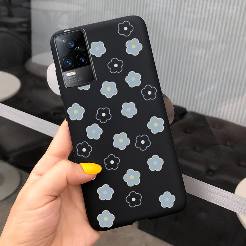 Vivo V21 Kılıfı Vivo V21e Yumuşak Silikon Sevimli Çizgi Film Çiçekli Arka Kapak Telefon Kılıfı Vivo V21 V 21 E İçin Fundas VivoV21 Çantalar Capa