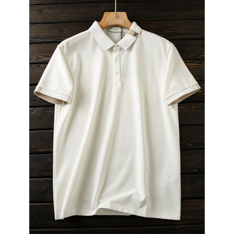 Italian Light Luxury Cabinet 398! Cool Feeling Delicate Pearl Cotton Men's Summer Breathable Lapel Short Sleeve T-shirt Polo Shirt