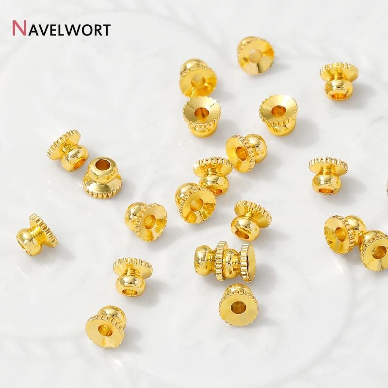 14K/18K Gold Plated Brass Metal Stripe Spacer Beads Separator For Beads Loose Beads For Bracelet Necklace Making Accessories