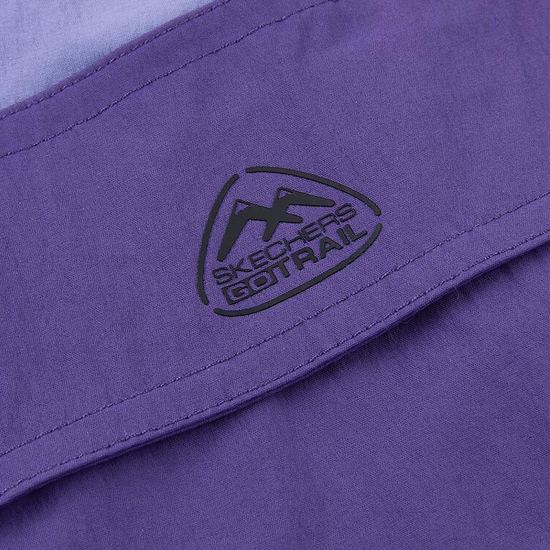 Skechers High Waist Color Block Outdoor Casual Sports Mid-Length Skirt Style Cargo Shorts Women shorts Purple L224W151-004N