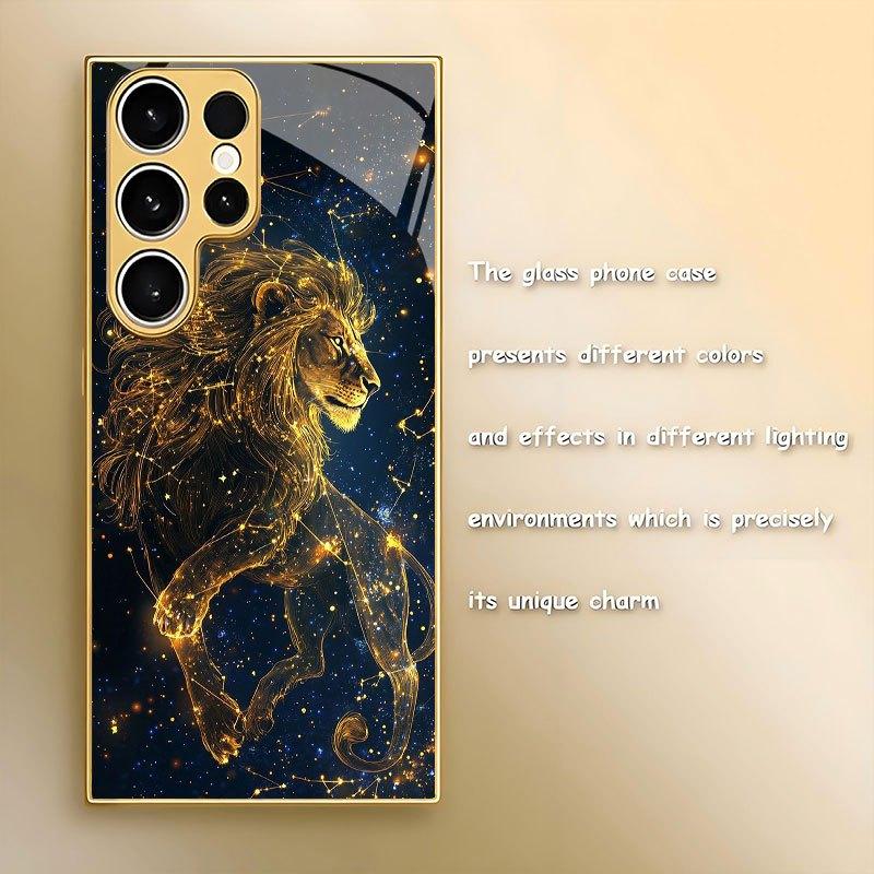 Leo High-end PhoneCase Electroplated Glass TPU PhoneCase for Samsung Galaxy S26 S25 S24 S23 S22 S21 FE Ultra Plus Dropresistant