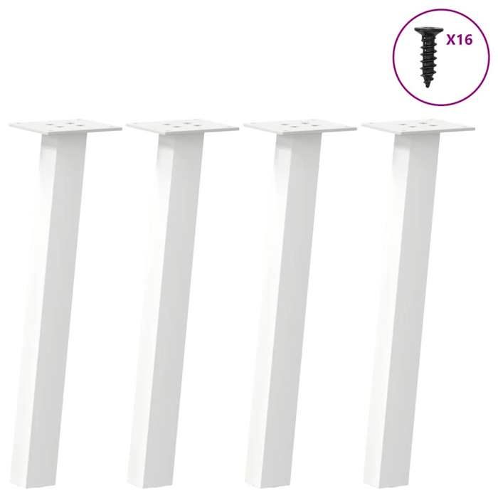 VidaXL Coffee Table Legs 4 Pieces White 42 Cm Steel 4012489