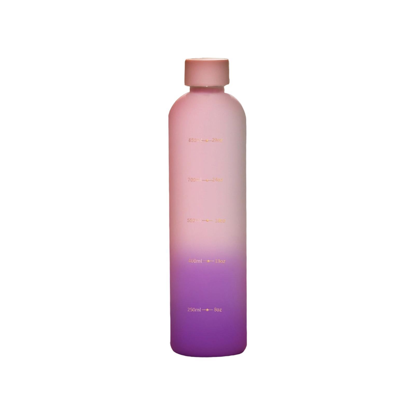 

800ml 1000ml Sports Water Bottle with Measurement Scale Leak Proof BPA Free Portable Outdoor Hydration Bottle for Gym Hiking Cycling One Size рожевий