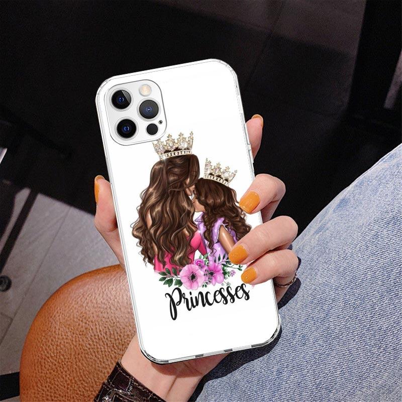 Baby Mom Girls Phone Case For iPhone 17 Air 16 Pro Max 16E 15 + 14 Plus 11 12 13 Mini 7 8 SE Gift Print Cover Fundas 17 Air 16 P