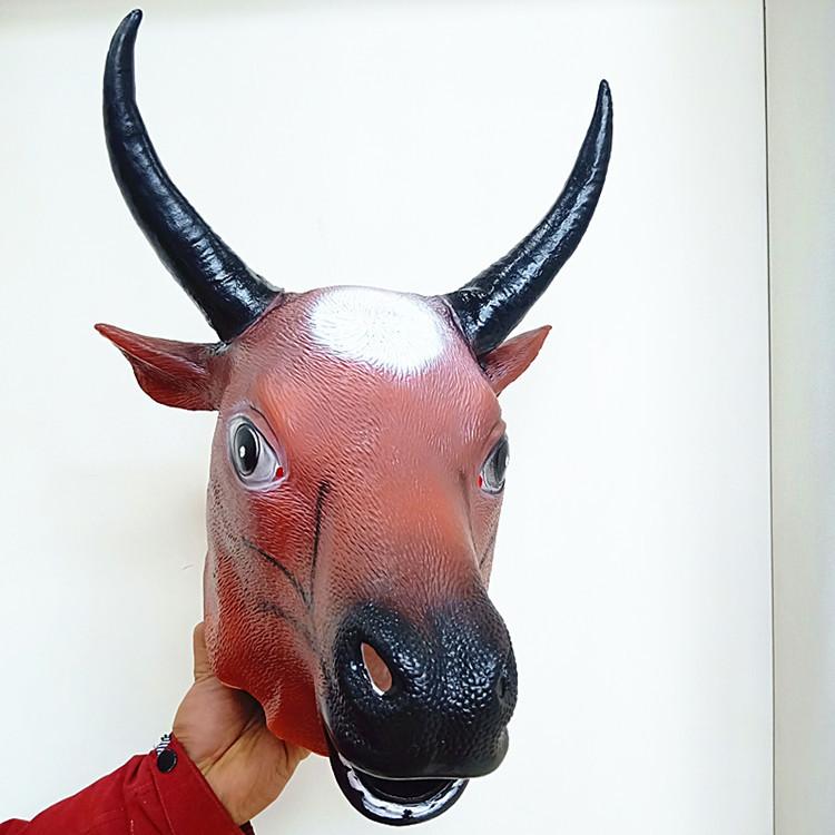 Halloween cow head ghost mask, devil mask, scary cow head and horse head latex mask, cow head and horse face mask