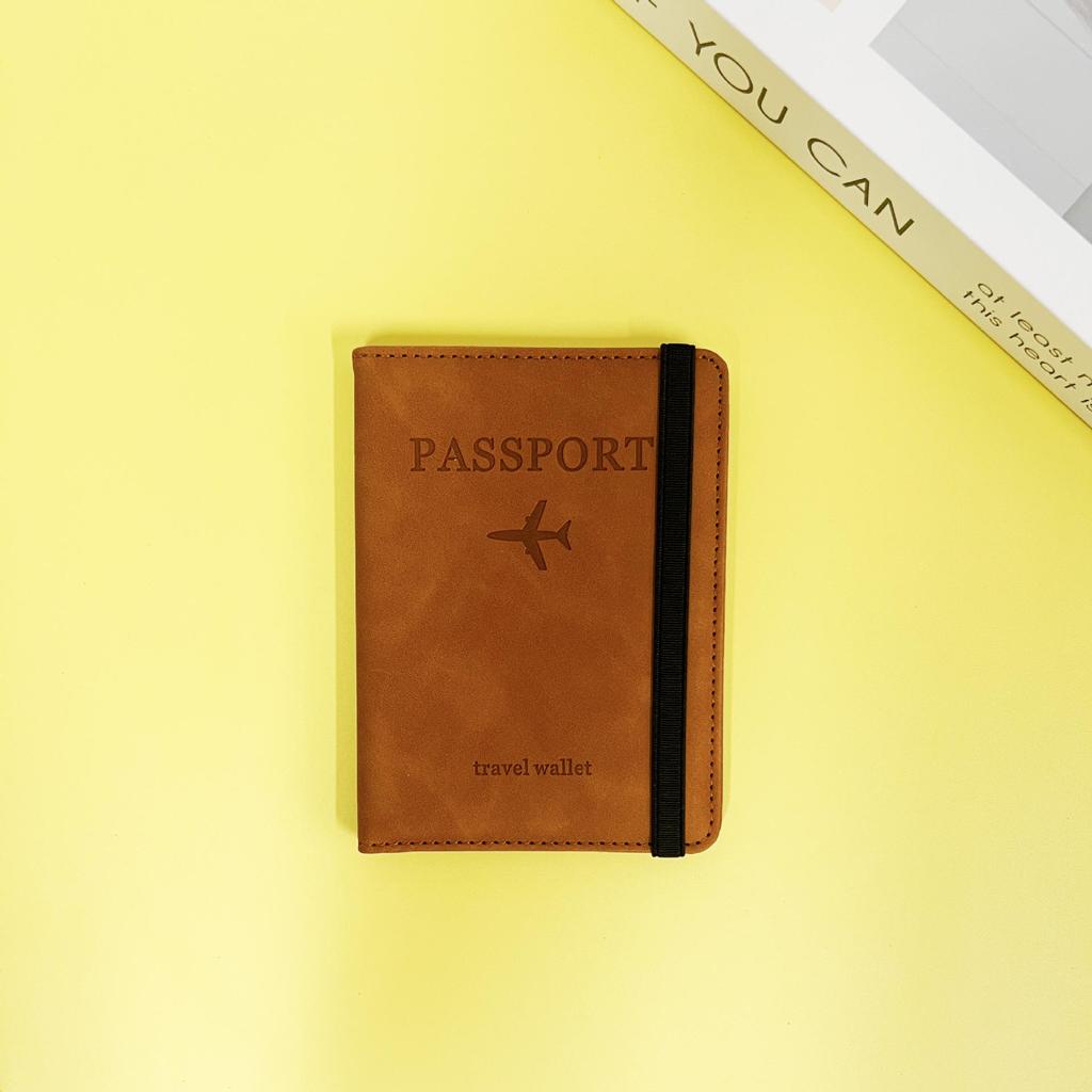 Tarjetero RFID de piel sintética transfronteriza: cartera multifuncional para identificación de viaje
