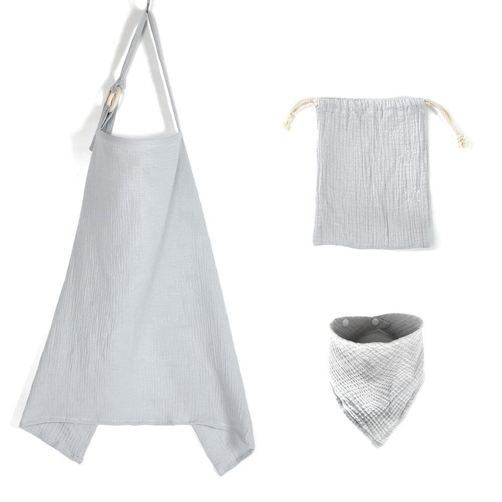 

Набор из 3 хлопковых накидок для кормления, регулируемая одежда для кормления ребенка, шаль для кормления грудью, для беременных женщин светло-серый