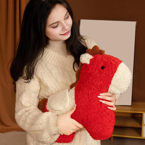 Year of The Horse Plush Pillow Zodiac Animal Shape Couch Cushion Chinese New Year Home Decor And Gift