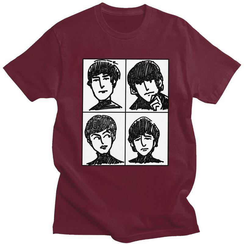 Custom Heavy Metal Rock The Beatle Tshirts for Men Short Sleeves Leisure T Shirt Cool Tshirts Slim Fit Pure Cotton Tees Gift