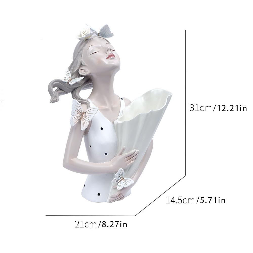 

Креативная скандинавская мода бабочка девушка букет смоляной цветочный горшок ваза сухоцветы легкий роскошный мягкий декор орнамент white polka dot