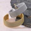 Vintage Weave Cuff Bracelet Waterproof Braided Mesh Bracelet Open Cuff Bangle  Men Jewelry
