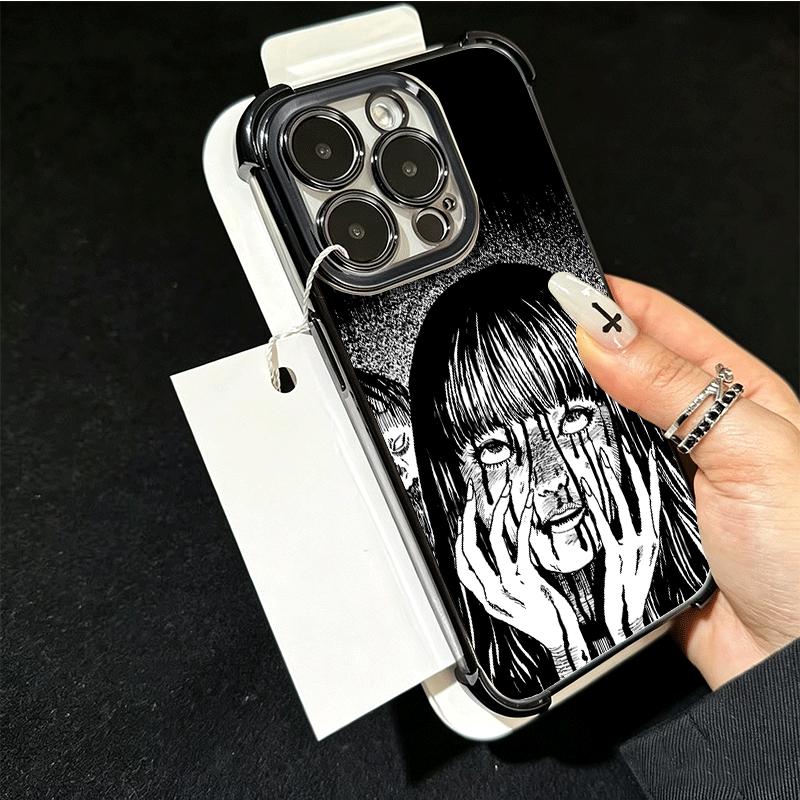 Japanese Horror Anime Plating Phone Case For Xiaomi Poco X5 X6 X7 X8 Pro Max F8 Ultra F7 M8 M7 M5S Redmi 15C 15 14C 13C 13 X3 12