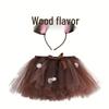 Pink Christmas Deer Tutu Skirt and Headband Set