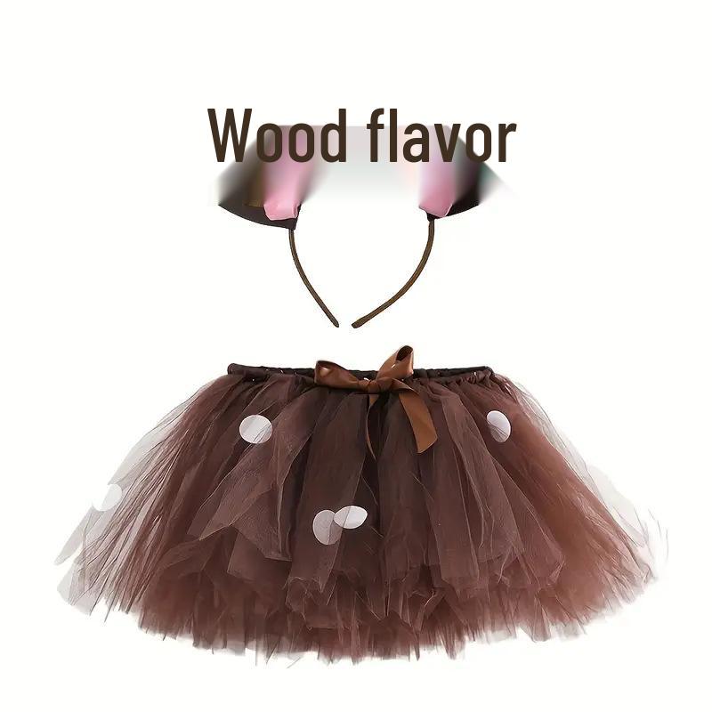 Pink Christmas Deer Tutu Skirt and Headband Set
