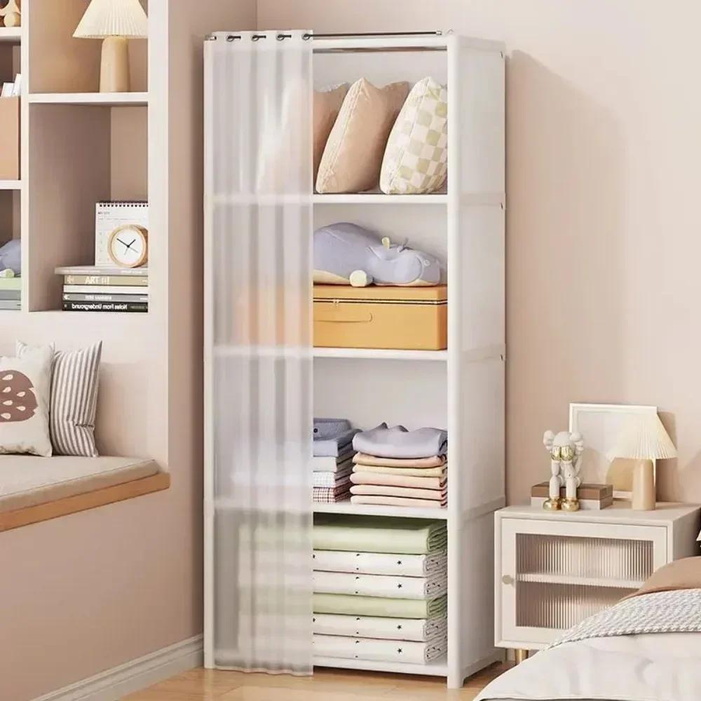Assembled Bookshelves Multipurpose Cabinet for Clothes Dustproof Wardrobe Large-Capacity Organizer for Bedroom Living Room