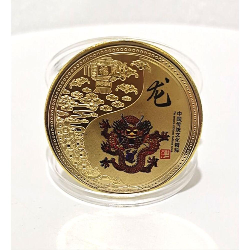 Twelve Zodiac Colored Commemorative Medals, Complete Set, Animal Coins, Twelve Zodiac Gold Coins, Collectibles, Metal Souvenirs, Gifts