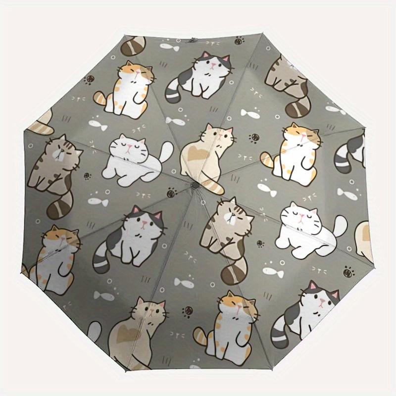 

1pc Cats Fish Automatic Folding Umbrella - Lightweight, Retractable Design with 8-Rib Durability, Perfect for Outdoor Adventures179