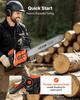 Gas Powered Chainsaw 457.2 mm 52CC 2kW 2 Stroke Engine Gas Chainsaw, for Wood Cutting, Tree Trimming & Land Clearing, Throttle-Synced Choke, Power