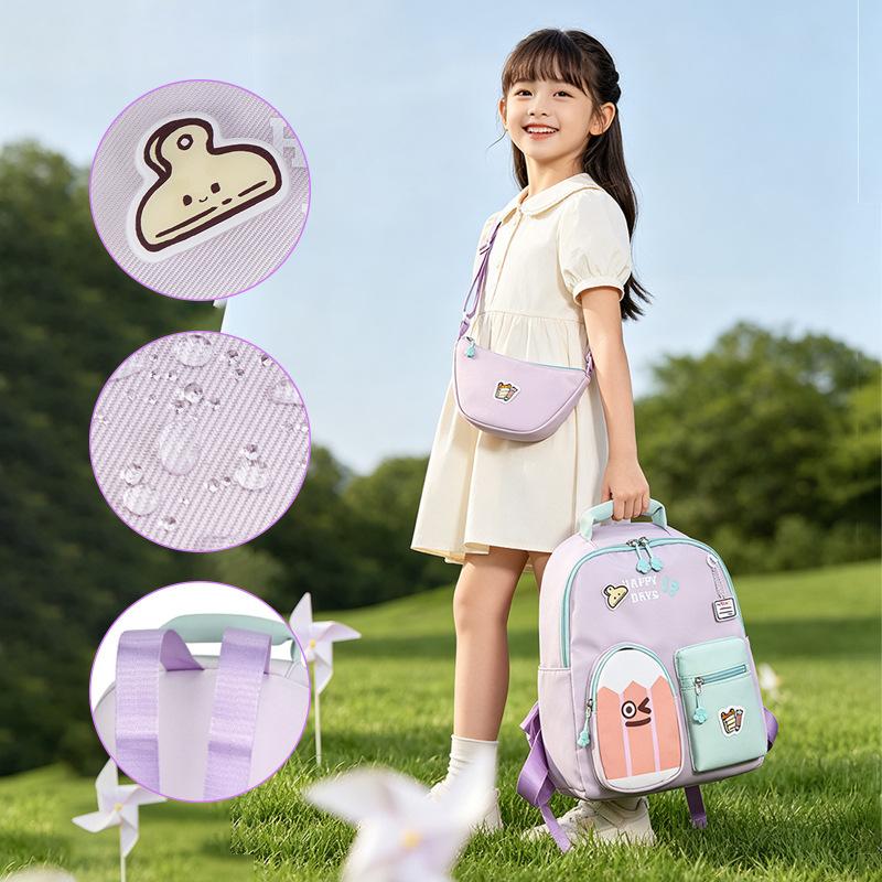 Schoolbag kindergarten schoolbag cartoon color matching middle and large class baby schoolbag preschool children backpack children's schoolbag