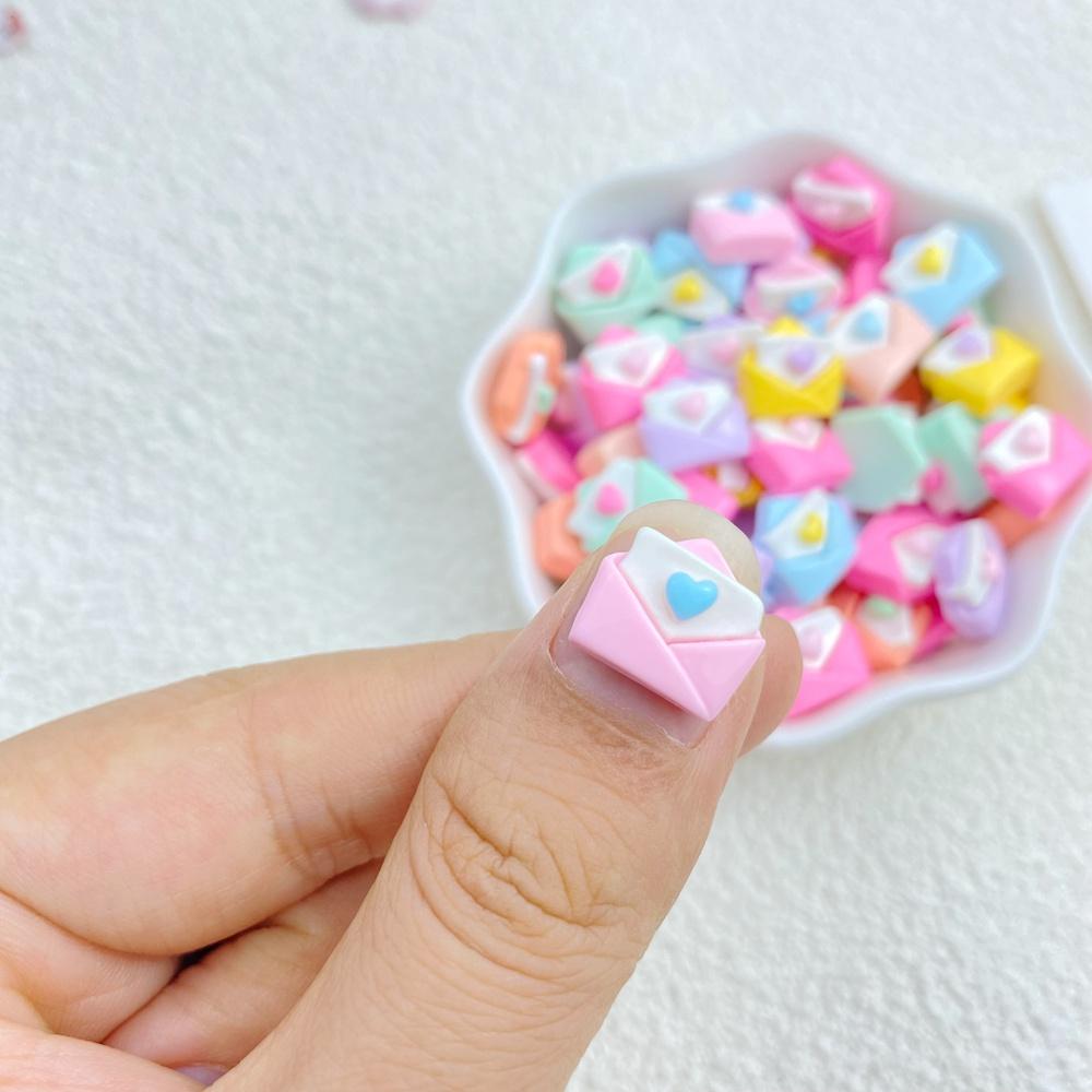 20Pcs New Cute Resin Mini Colored Envelope Series Flat Back  Manicure Parts Embellishments For Hair Bows Accessorie