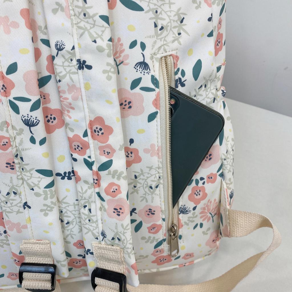 Schoolbag floral Mori schoolbag female Korean version junior high school student large capacity backpack versatile college student versatile travel