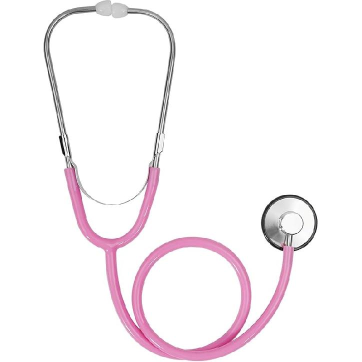 Детский стетоскоп, настоящий рабочий стетоскоп медсестры для детей, игрушка  Игра в доктора  для малышей, аксессуары для детского костюма косплея врача-медсестры, розовый A: Pink