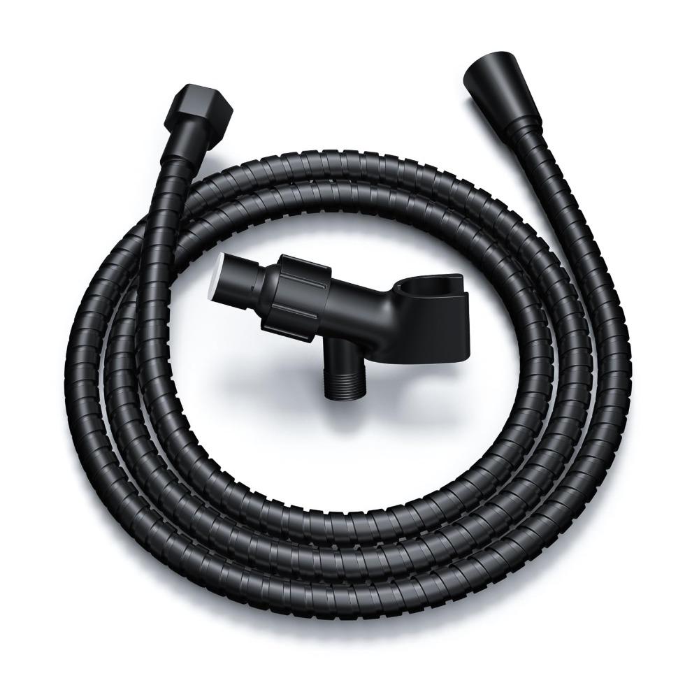 

Durable 1.5M Handheld Shower Hose Stainless Steel Anti-Winding Spray Water Pipe Flexible Black Faucet Hose Bathroom білий