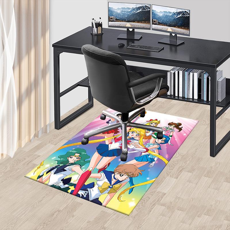 Sailor Moon Teamup Carpet For Playroom Bedroom Living Room Sofa Home Decorkids Game Area Rug Nonslip Floor Mat