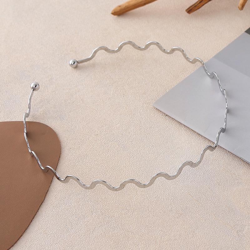 18K Gold Plated Stainless Steel Wave Collar Necklace - European and American Style