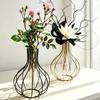 Transparente Glasvase Dekoration für Wohnzimmer, Trockenblumenarrangement, Florale Kunst, Künstliche Blumen, Kleine Vase, Tischdekoration