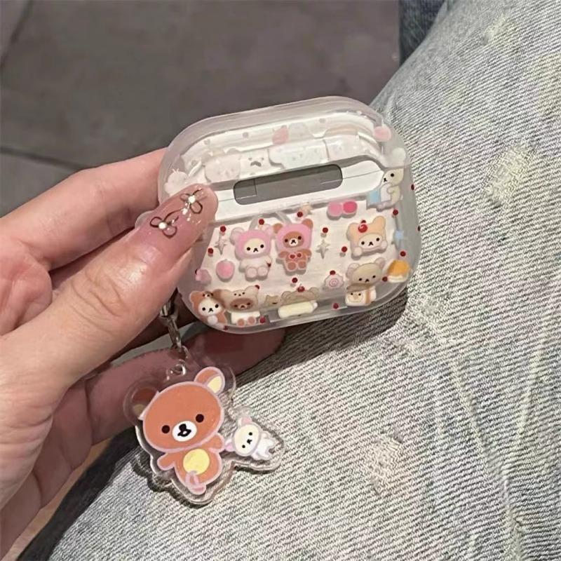 Cute Bear Silicone Drop Wireless Bluetooth Earphone Case Suitable for Airpods1/2/3/4/pro Fashion Earphone Accessories