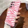 High-value pink and white stripes are suitable for Samsung Galaxys25 mobile phone case women's s22 + hot-selling s24 film