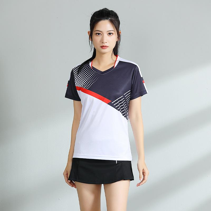 Badminton Clothes Outfit Short Sleeve Latest Blue Color Mens and Womens Quick-Drying Summer Table Tennis Wear Training Competition Clothes