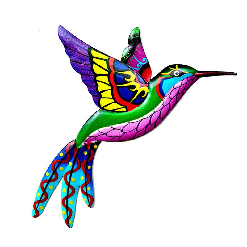 

Metal Outdoor Wall Art Decor,3D Colorful Garden Birds Sculpture Outdoor Iron Hanging Decor Ornaments, Bird Wall Art Decorations розовый