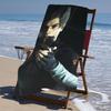 proof beach towel with a Resident Evil Leon S. Kennedy1 pattern - soft,absorbent,quick-drying,machine washable - perfect for swimming,camping,bathing