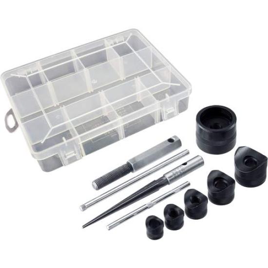 HOZAN Chassis Punch Set with Manual Easy hole Suitable for aluminum plates up to thick and steel plates up to Ideal for thin Reamer, Puncher.