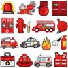 Fire Awareness Education Embroidery Cloth Sticker Fire Truck Patch Sticker Cute Firefighter Alarm Computer Embroidery Chapter Boy