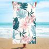 Boho Hand Drawn Flower Print Beach Towel Soft Quick Dry Sand-Free Beach Blanket Aesthetic Botanical Style Towel for Summer Beach