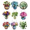 Acrylic Garden Sign with Potted Plant Pattern Weather-Resistant Outdoor Pendant 2D Lawn And Patio Decor for Home Celebration And Garden