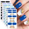 French-style No-bake Gel Nail Stickers, Glittery Gradient, Amazonian Style, No-bake Nail Stickers