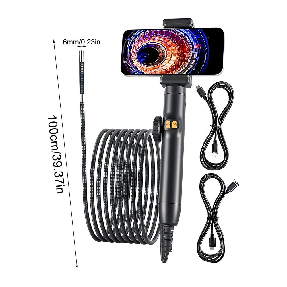 Automotive Borescope Video Inspection Scope with Light Waterproof Flexible Drain Pipe Tool for Mechanics Automotive Engine