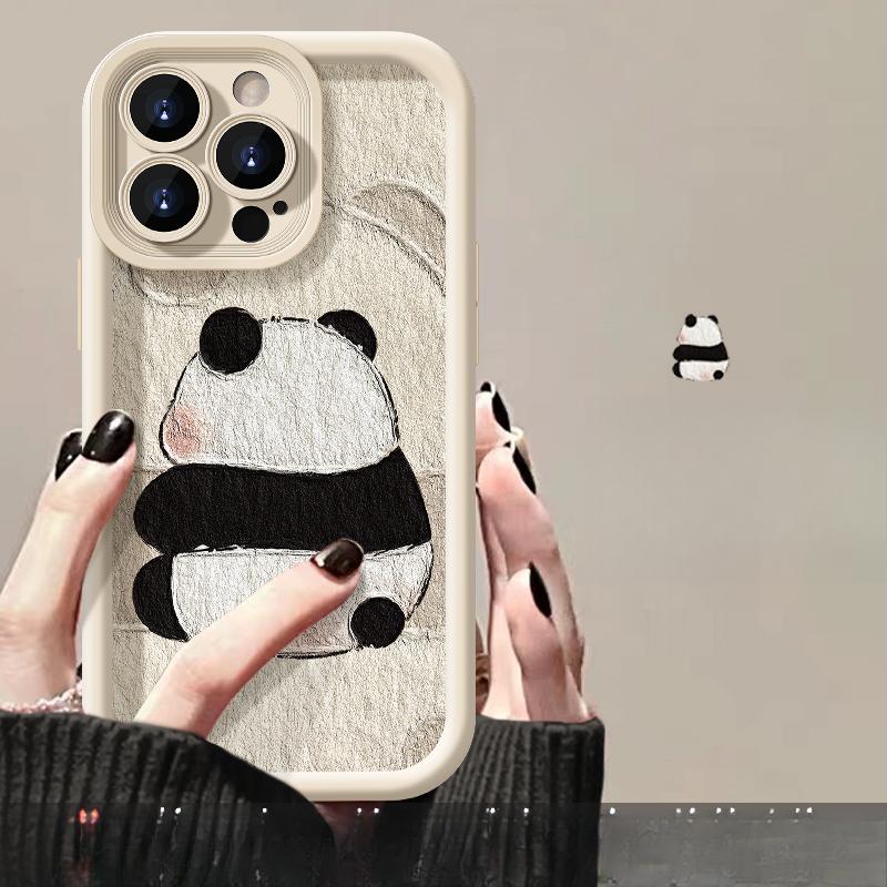 Applicable To Apple 15 Mobile Phone Case IPhone14/13promax12/11 Cute Hair Ball Panda Xr