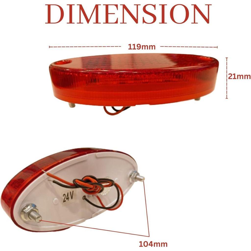 APSMOTIV Front Raised Cab Roof Marker Light 6PCS trailer 24V LED Side Marker Clearance Lights Red for semi truck Freightliner cargo Universal Fit