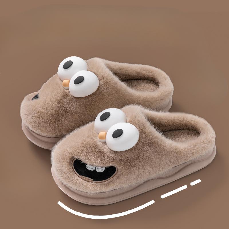 Wear New Anti-slip and Warm Indoor Plush Slippers Over Cotton Shoes