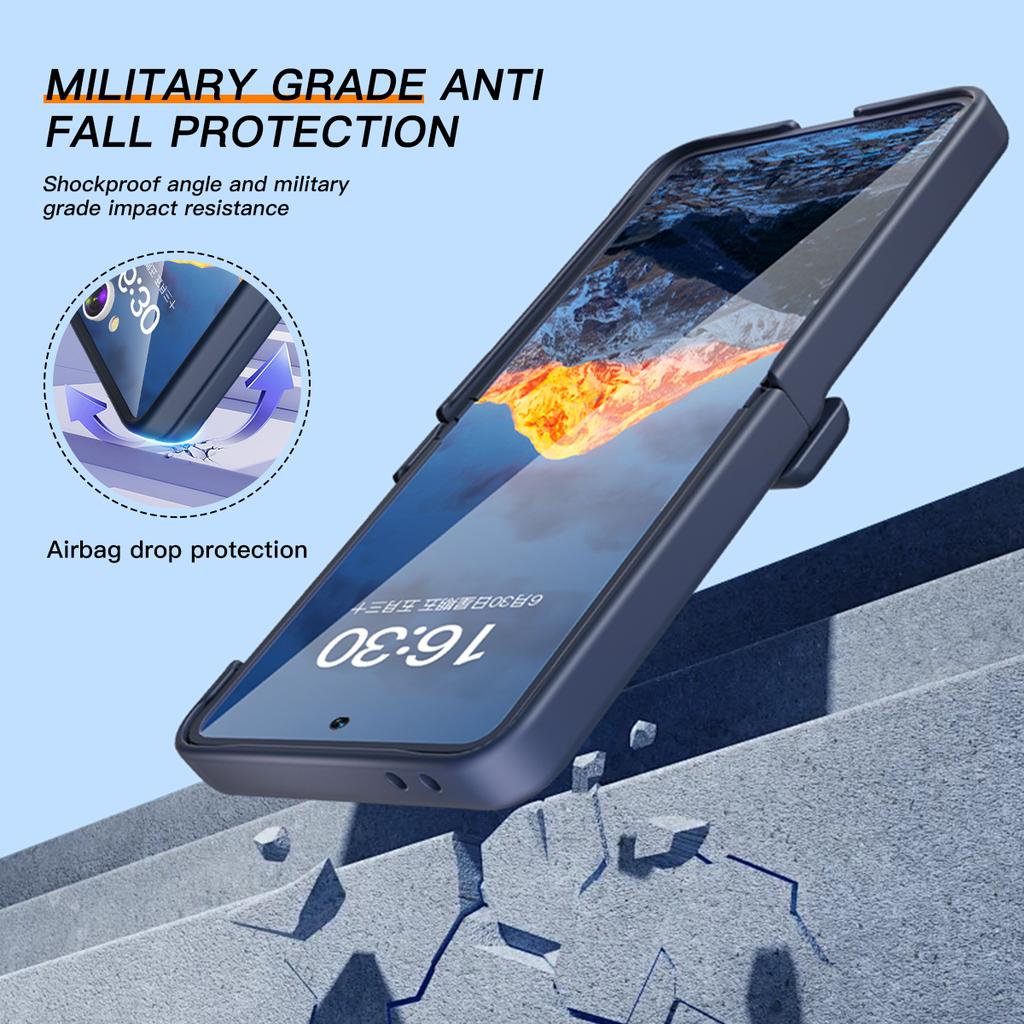 For Samsung Galaxy Z Flip7 5G Kickstand Case Hinge Protection Hard PC Phone Cover Built-In Screen Film