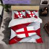 England Football Pattern 3 Pieces Bedding Set Soft Microfiber Duvet Cover with Pillow Cases for Bedroom